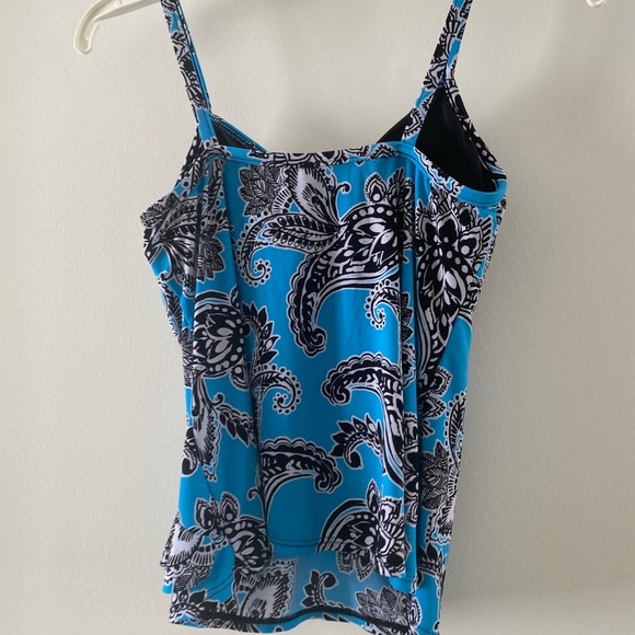 Deep Blue Paisley Swim Top - Picture 4 of 4